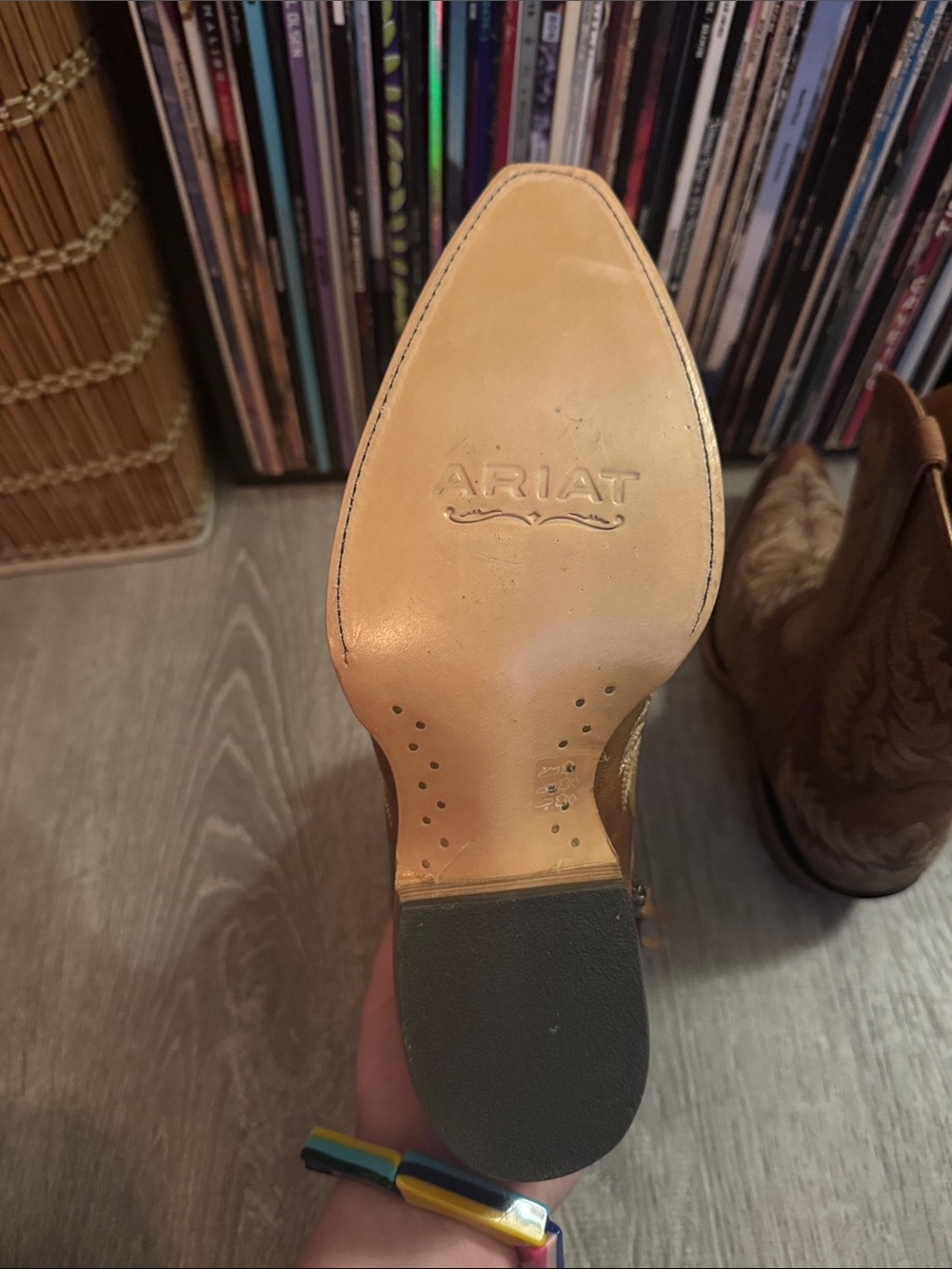 Genuine Ariat Western Cowboy Boots: Brown Leather Embroidery Women's 9.5 - NWT - Picture 5 of 8